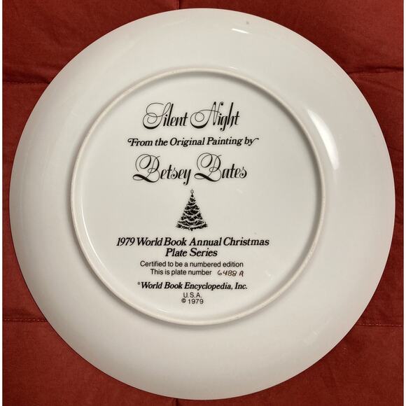 Vtg 1979 World Book Annual Christmas Collector Plate Series Silent Night - Picture 2 of 4
